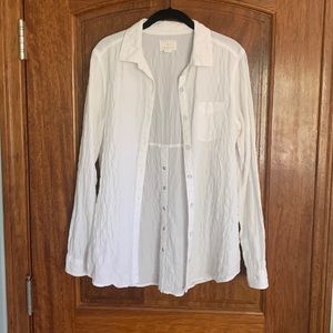 White button down with a split back